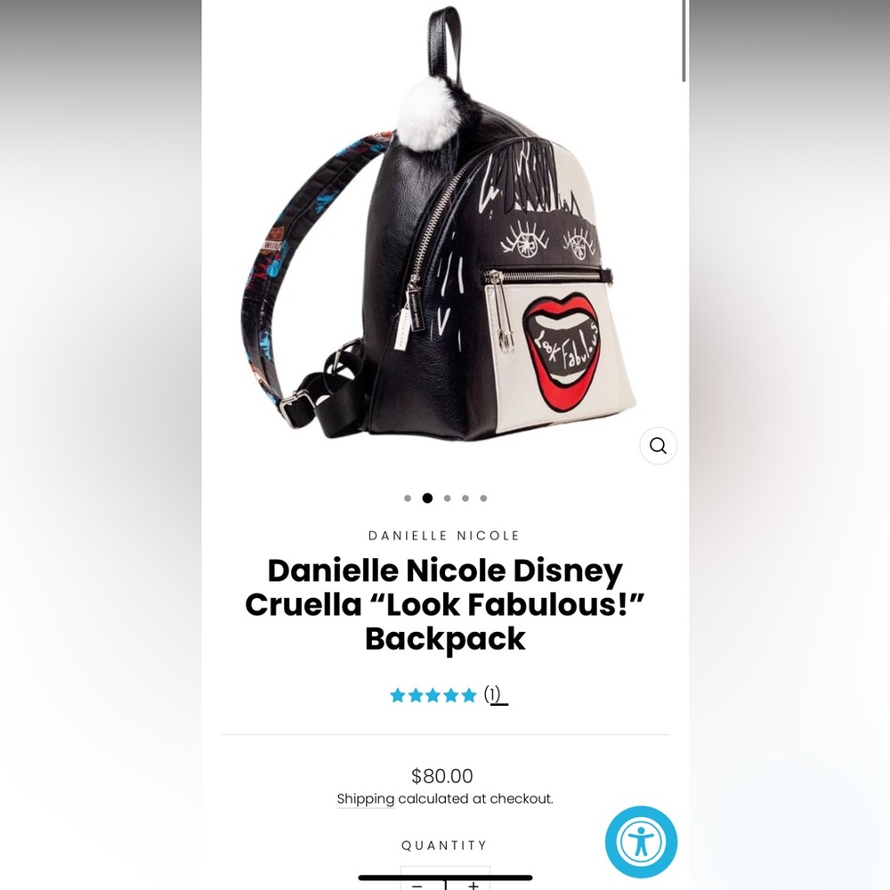 Danielle Nicole Black and White Cruella Backpack